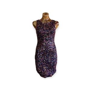 Alice & Olivia dress cocktail wedding mini sequins sleeveless party small XS